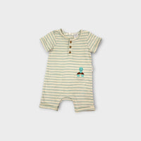 Purebaby Stripe Turtle Romper, Size 00