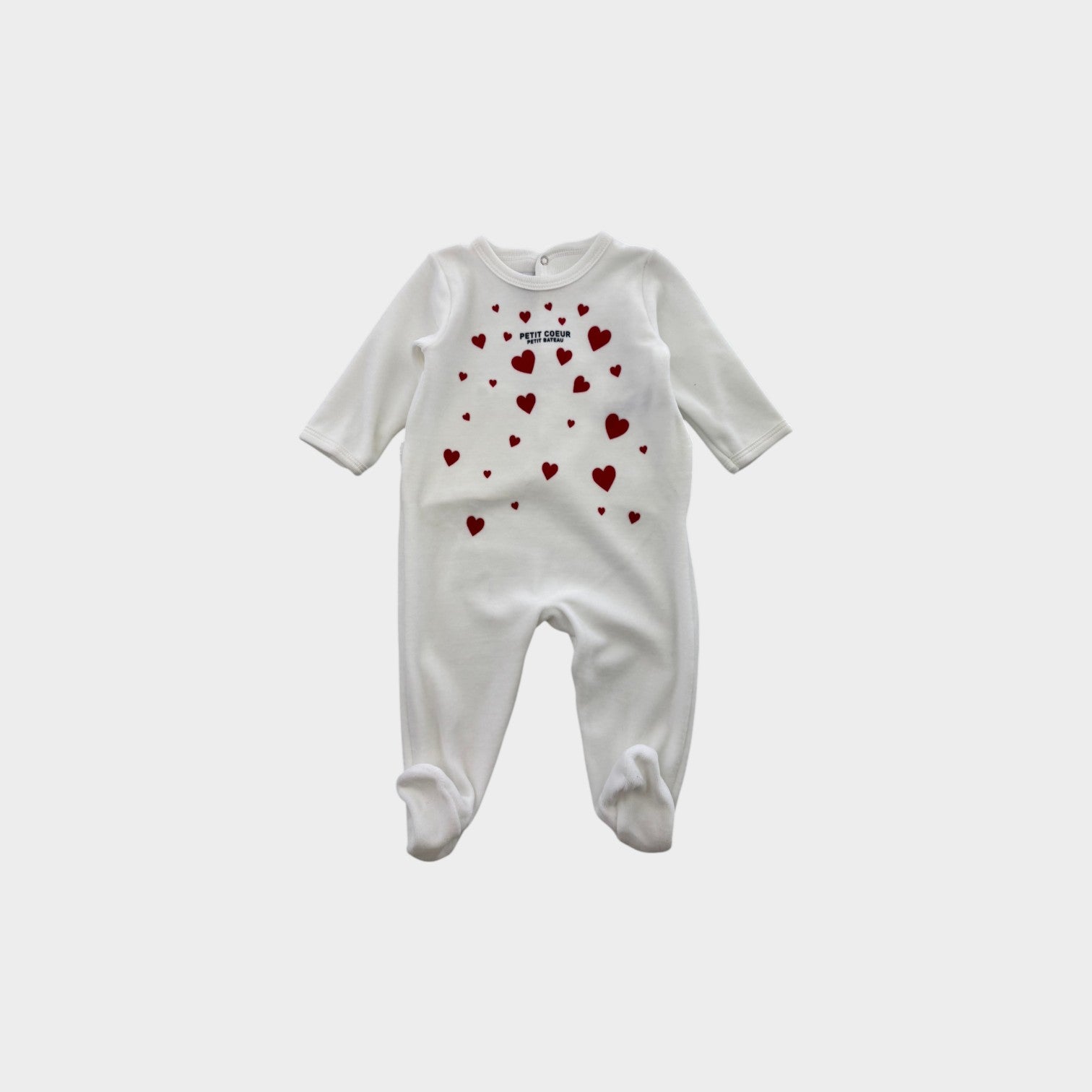 Petit Bateau Velour Onesie, Size 00