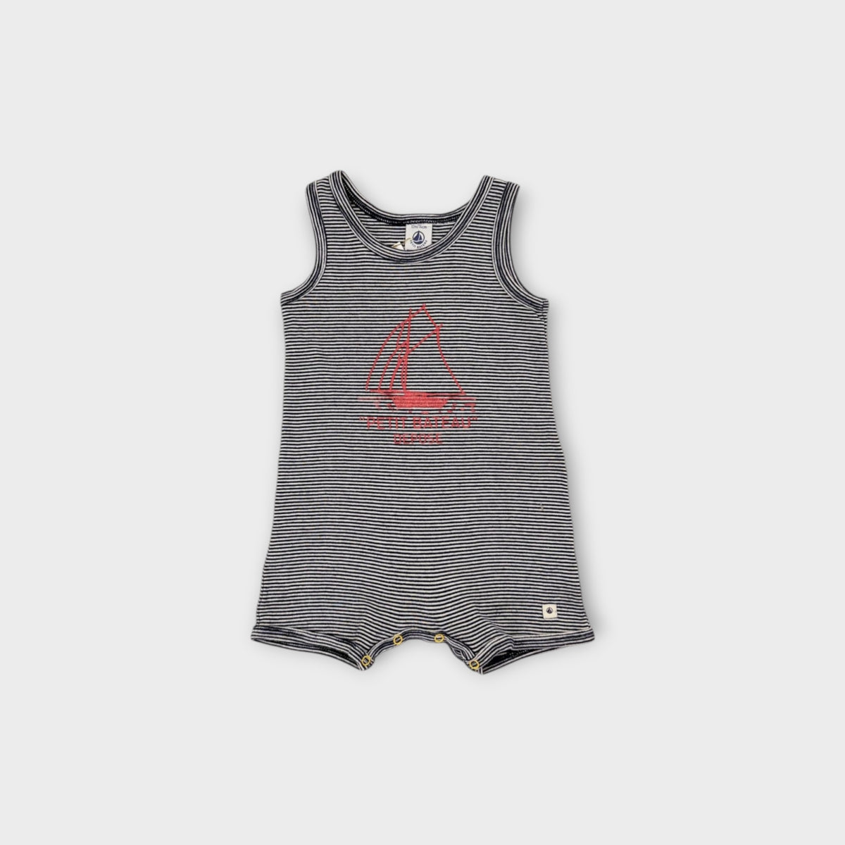 Petit Bateau Stripe Singlet Romper, Size 0