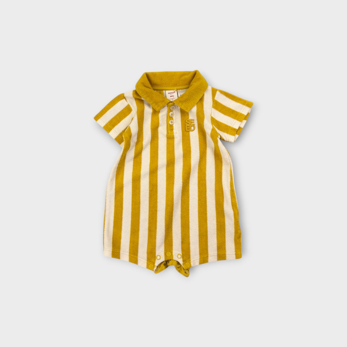 Seed Heritage Stripe Terry Romper, Size 00