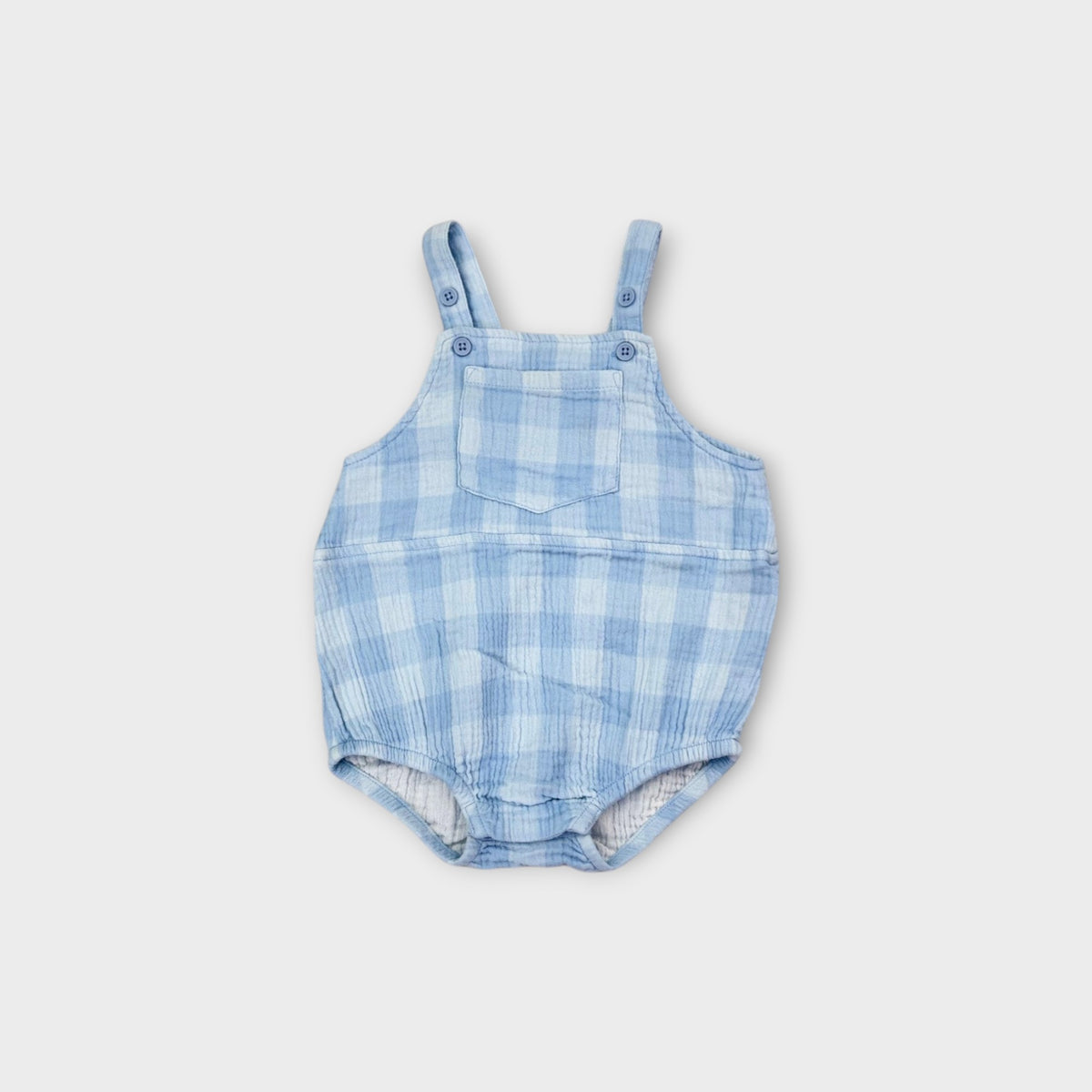 Seed Heritage Gingham Muslin Romper, Size 00