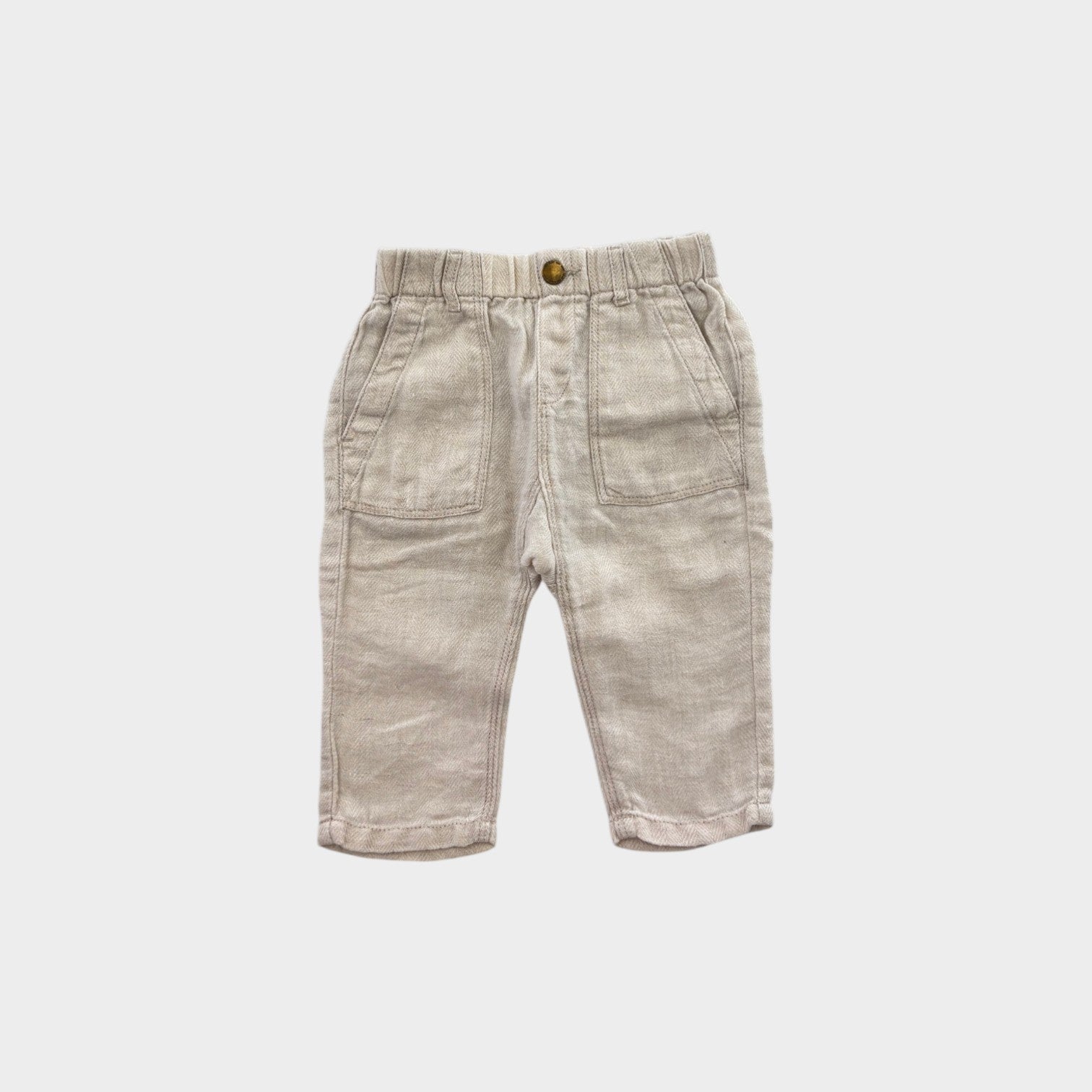 Beige Linen Pants, Size 00