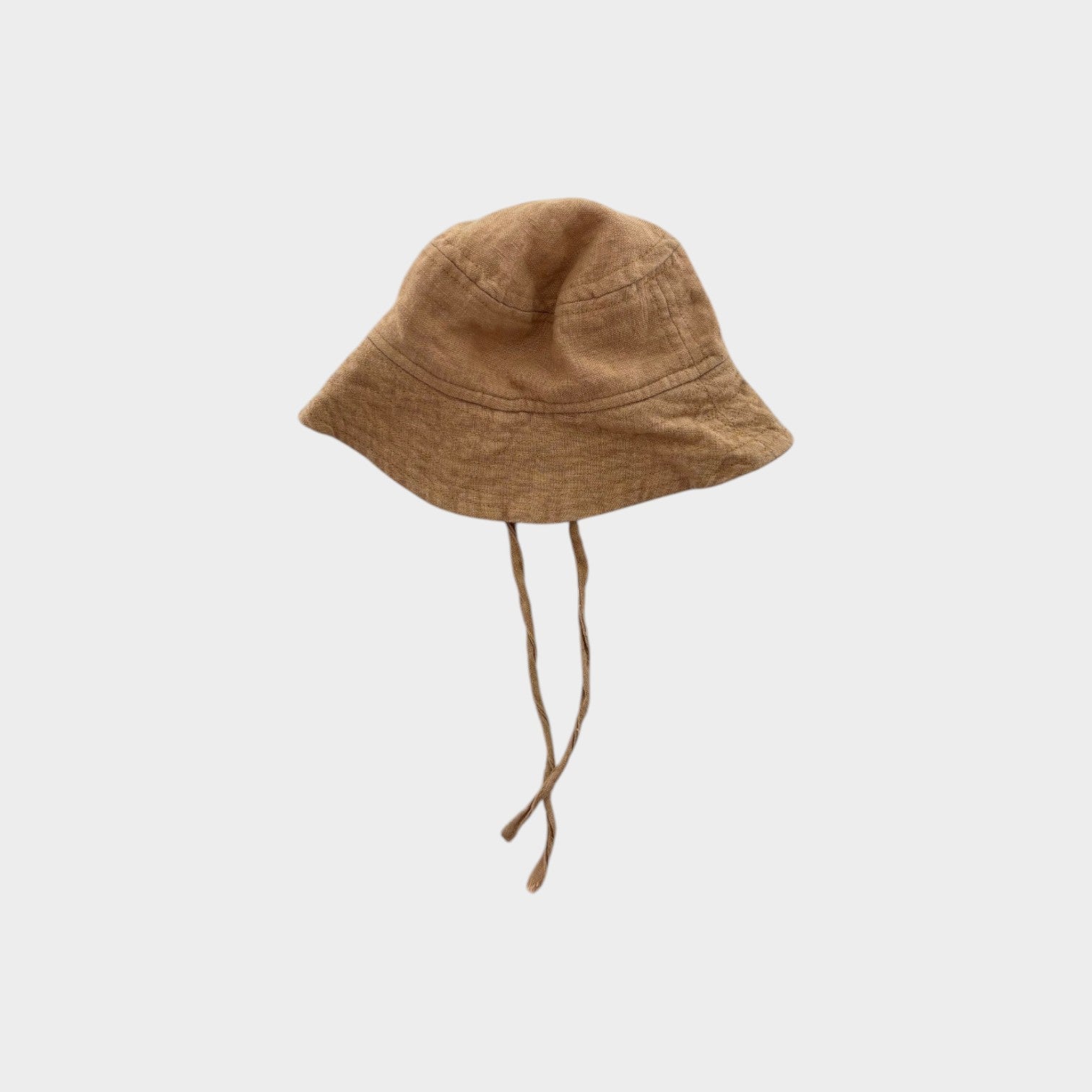 Beige Linen Bucket Hat, Size 000