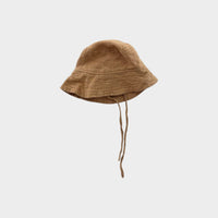 Beige Linen Bucket Hat, Size 000