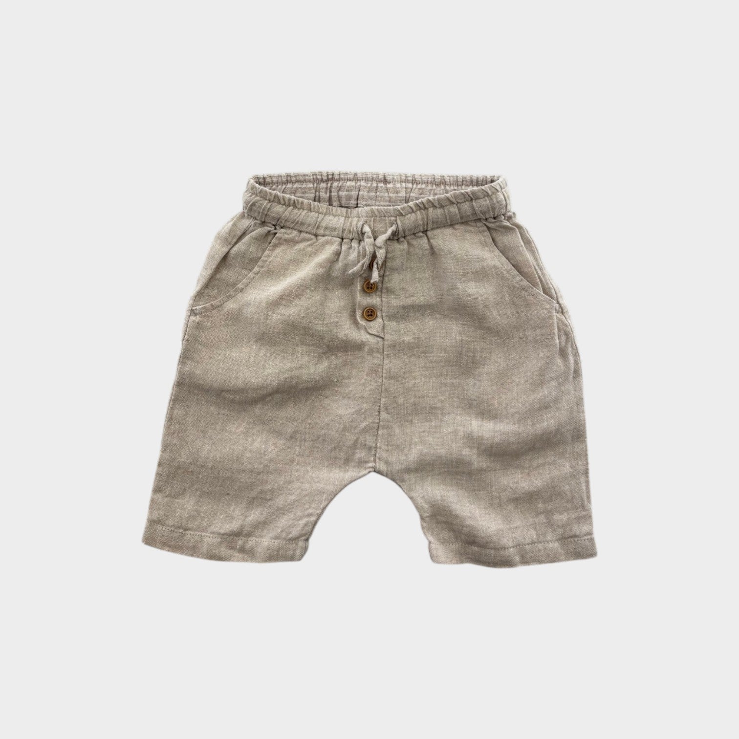 Natural Linen Shorts, Size 0