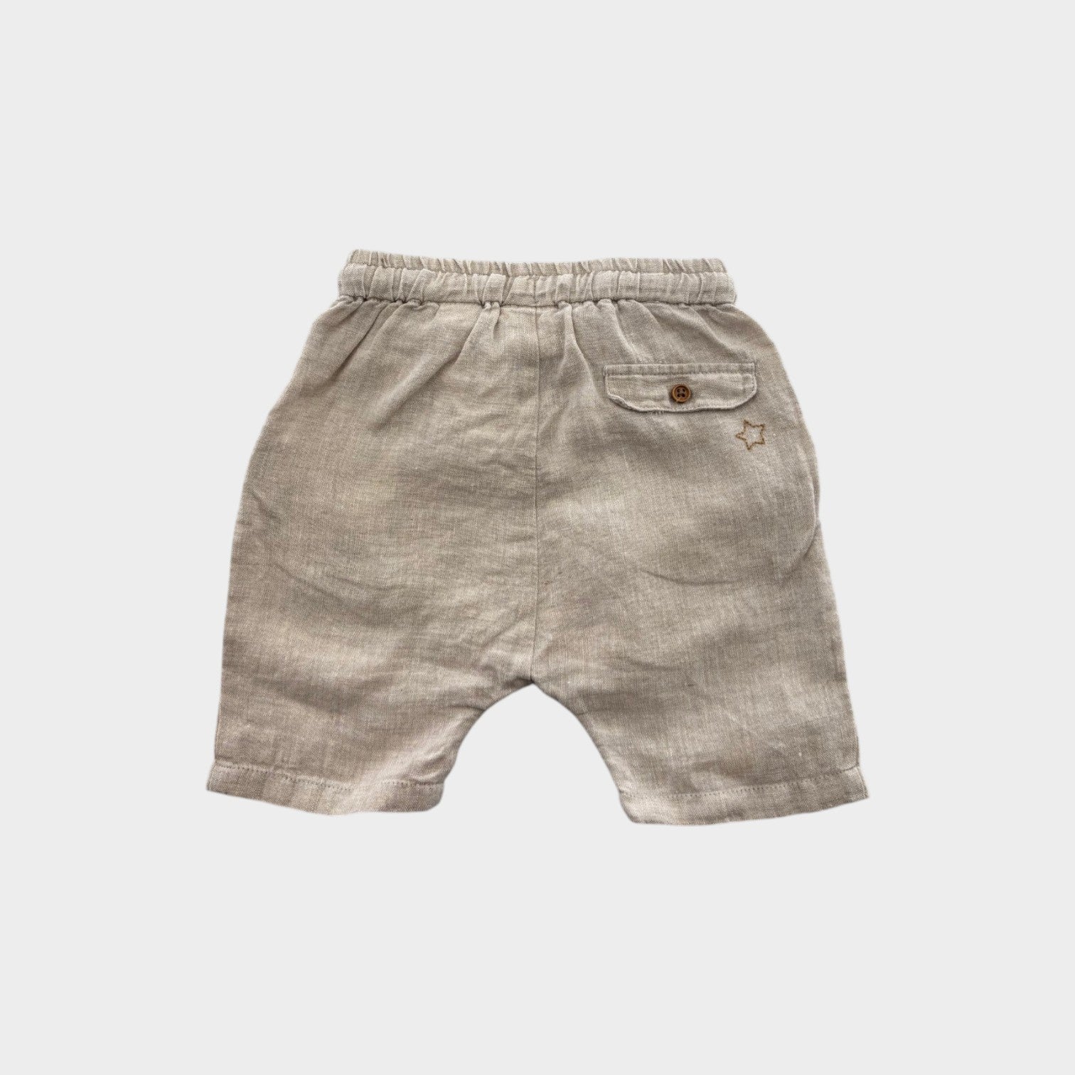 Natural Linen Shorts, Size 0