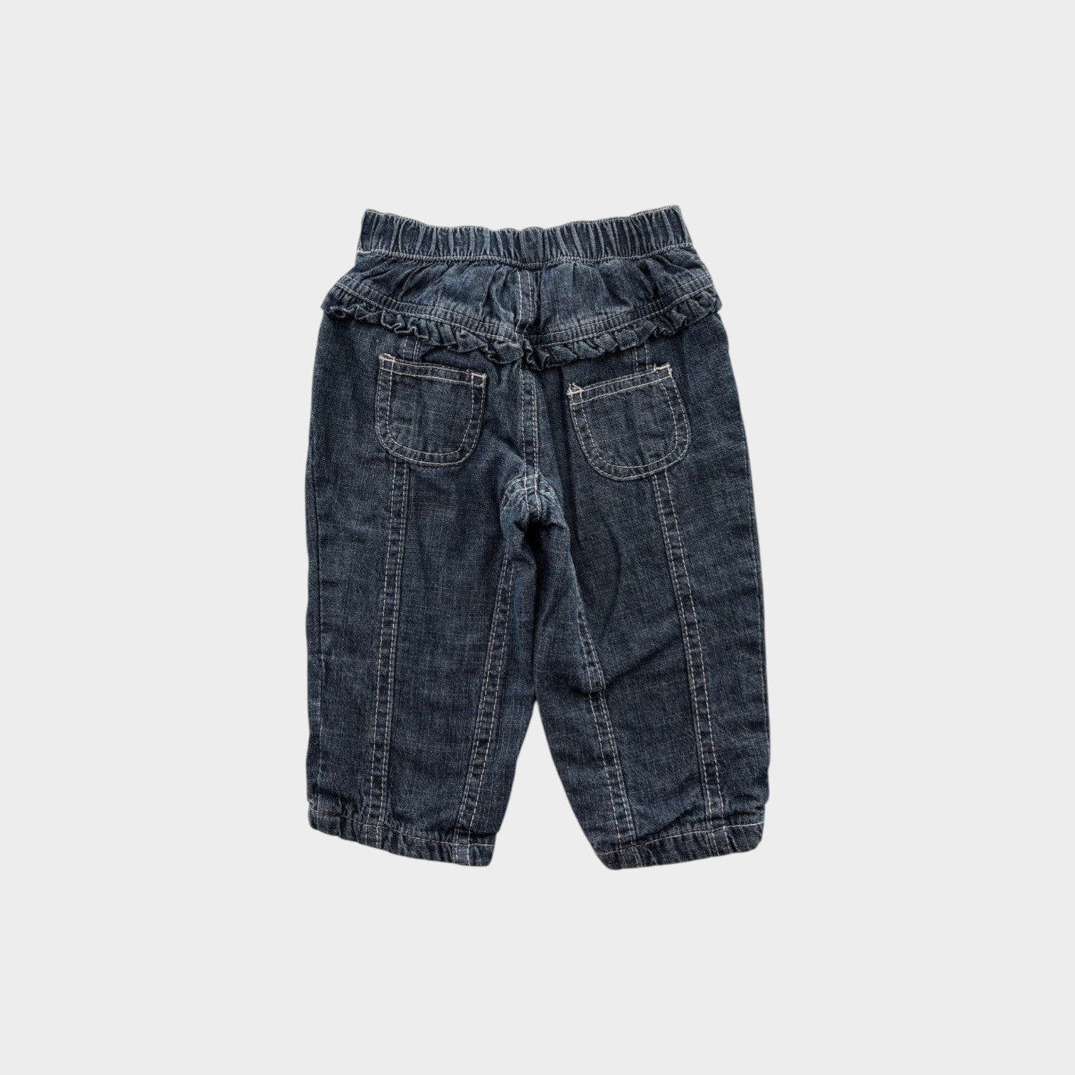 Retro Denim Heart Barrel Pants, Size 0