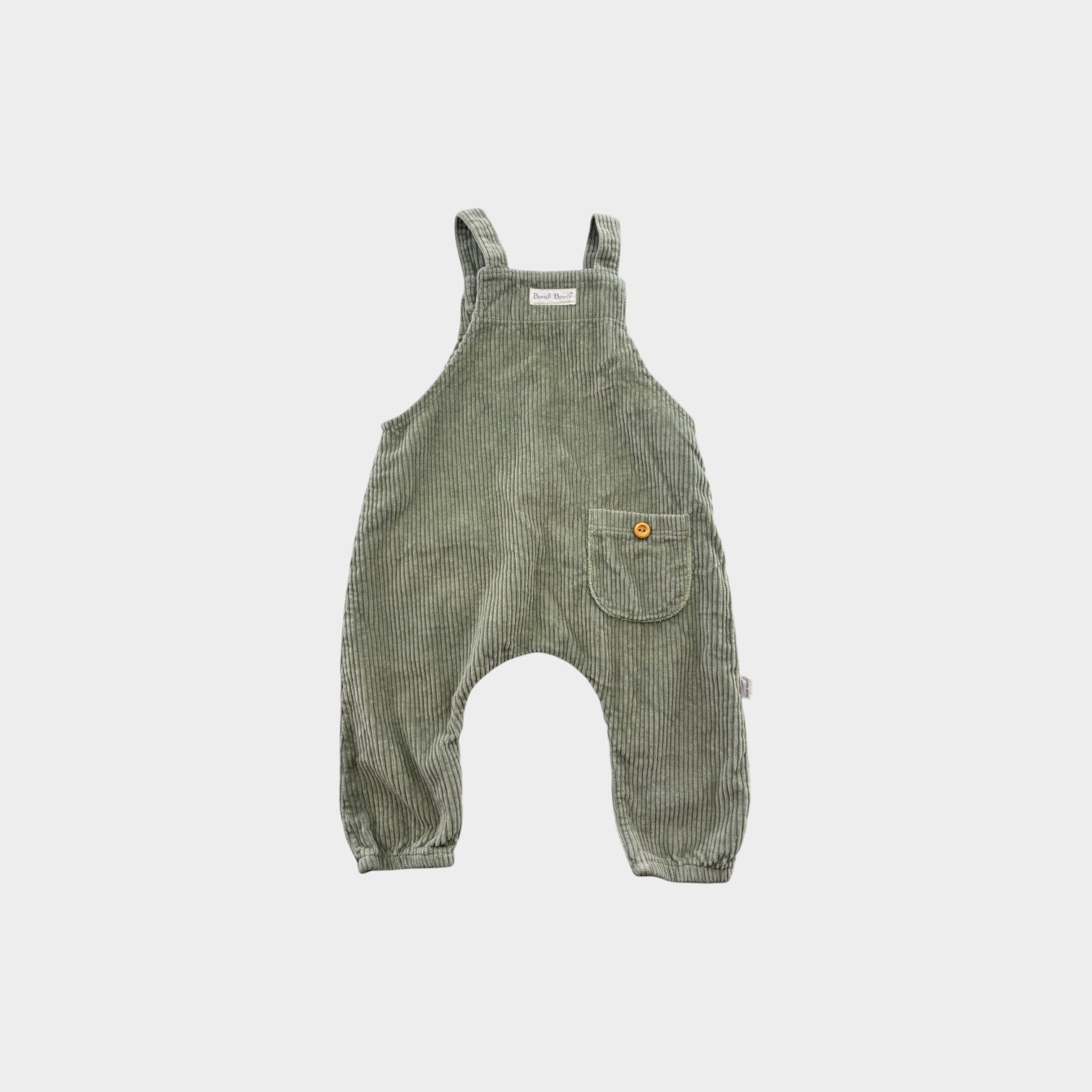 Bondi Booti Sage Corduroy Overalls, Size 0