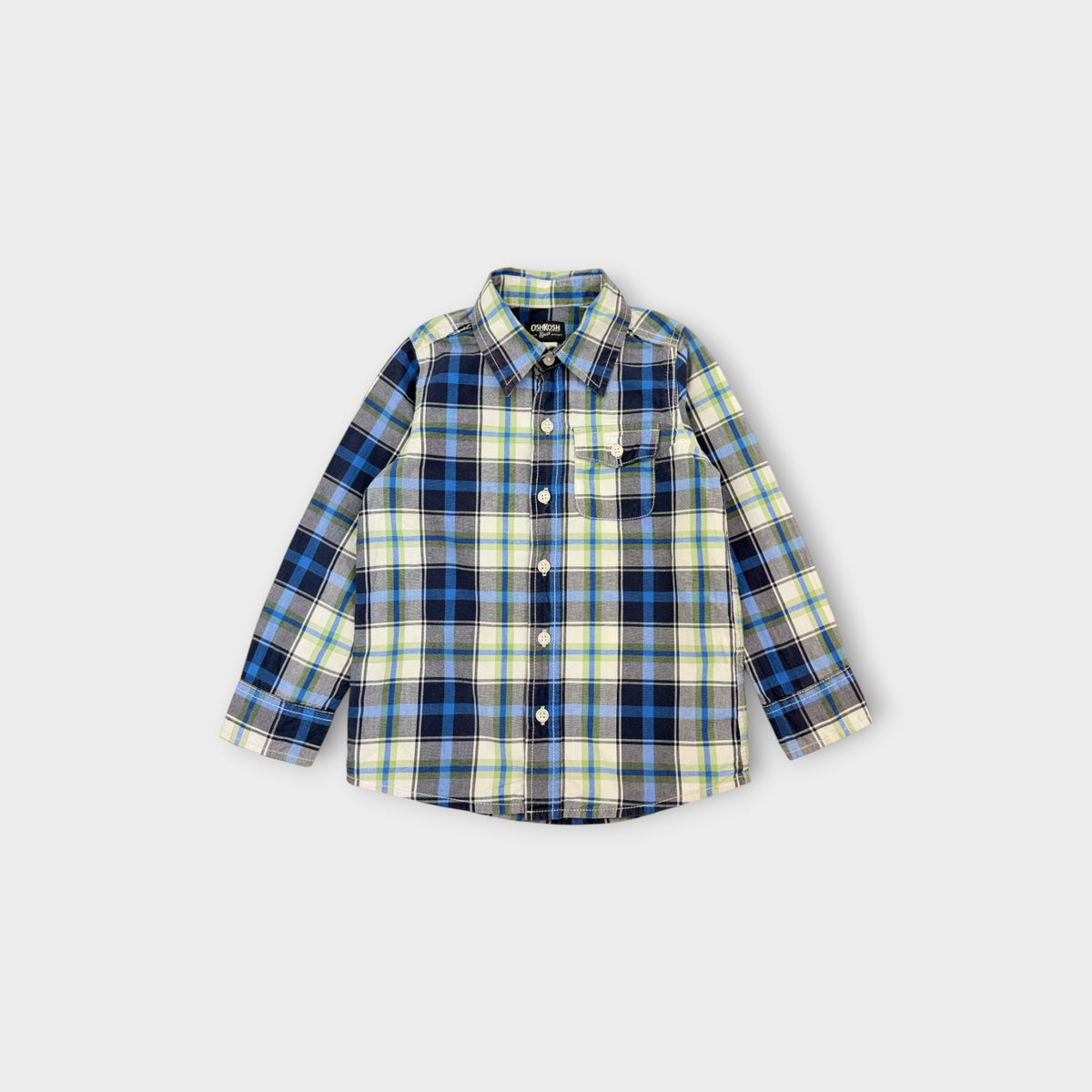 OshKosh B'Gosh Plaid Long Sleeve Shirt, Size 5