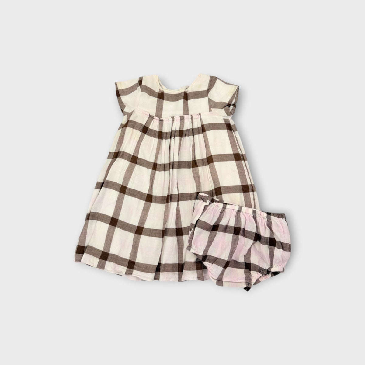 Jacadi Plaid Babydoll Dress, Size 18M