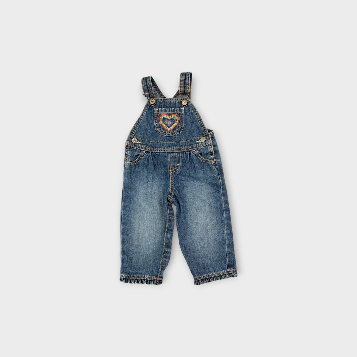 Oshkosh B'Gosh Y2K Embroidered Heart Overalls, Size 0