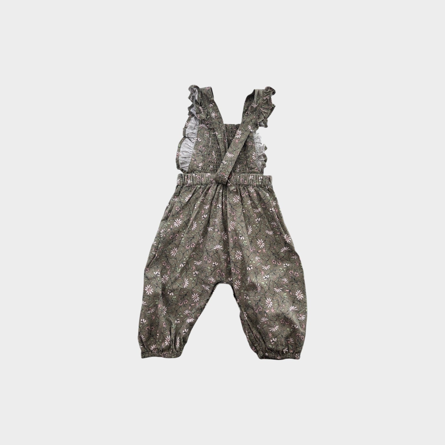 Peggy Floral Smocked Jumpsuit, Size 0