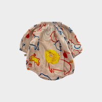 Animal Print Muslin Romper, Size 0