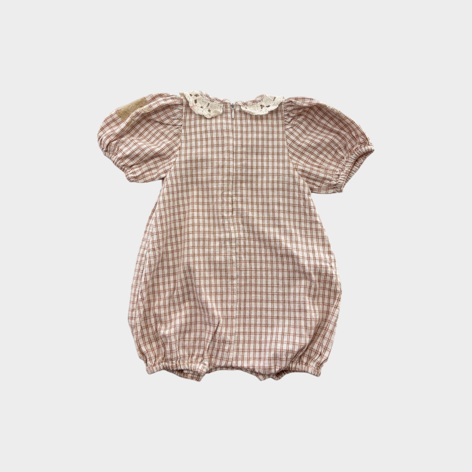 Apolina Gingham Romper, Size 0
