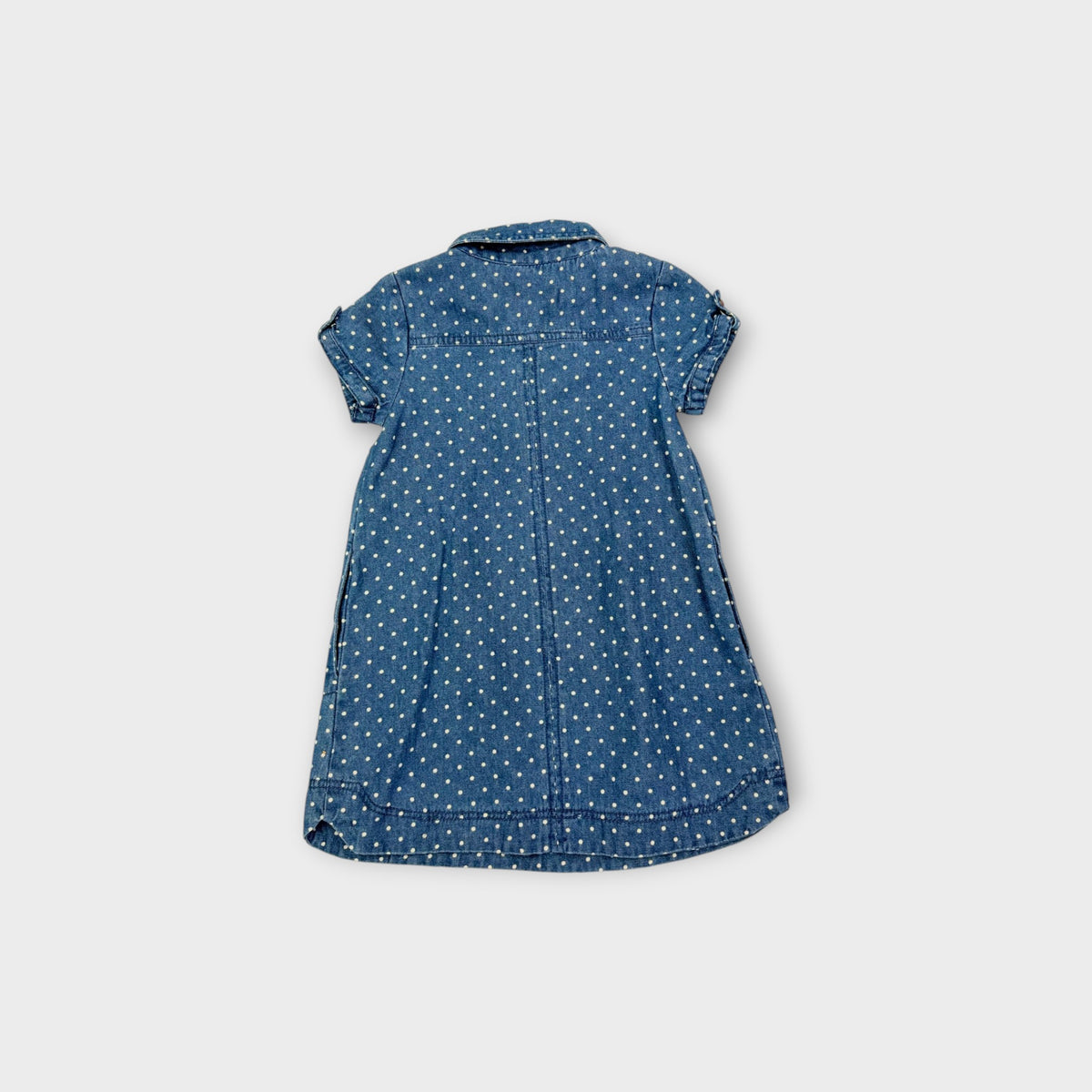 Denim Polkadot Dress, Size 3