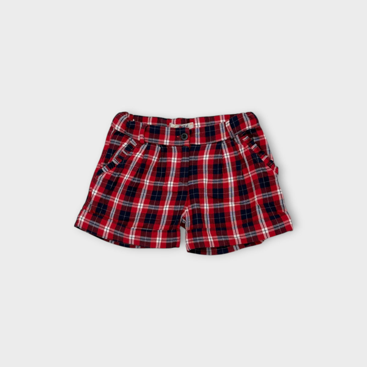 Red Plaid Shorts, Size 3