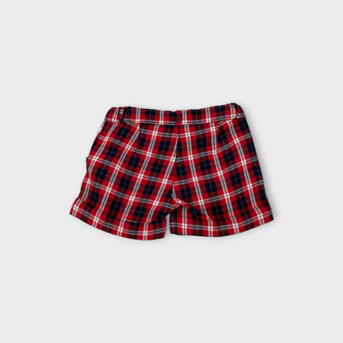 Red Plaid Shorts, Size 3