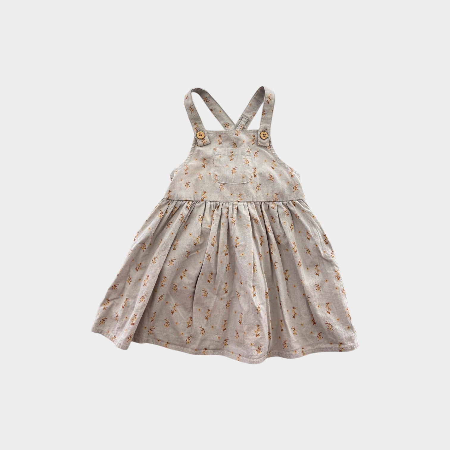 Lil Atelier Blue Floral Pinafore Dress, Size 0