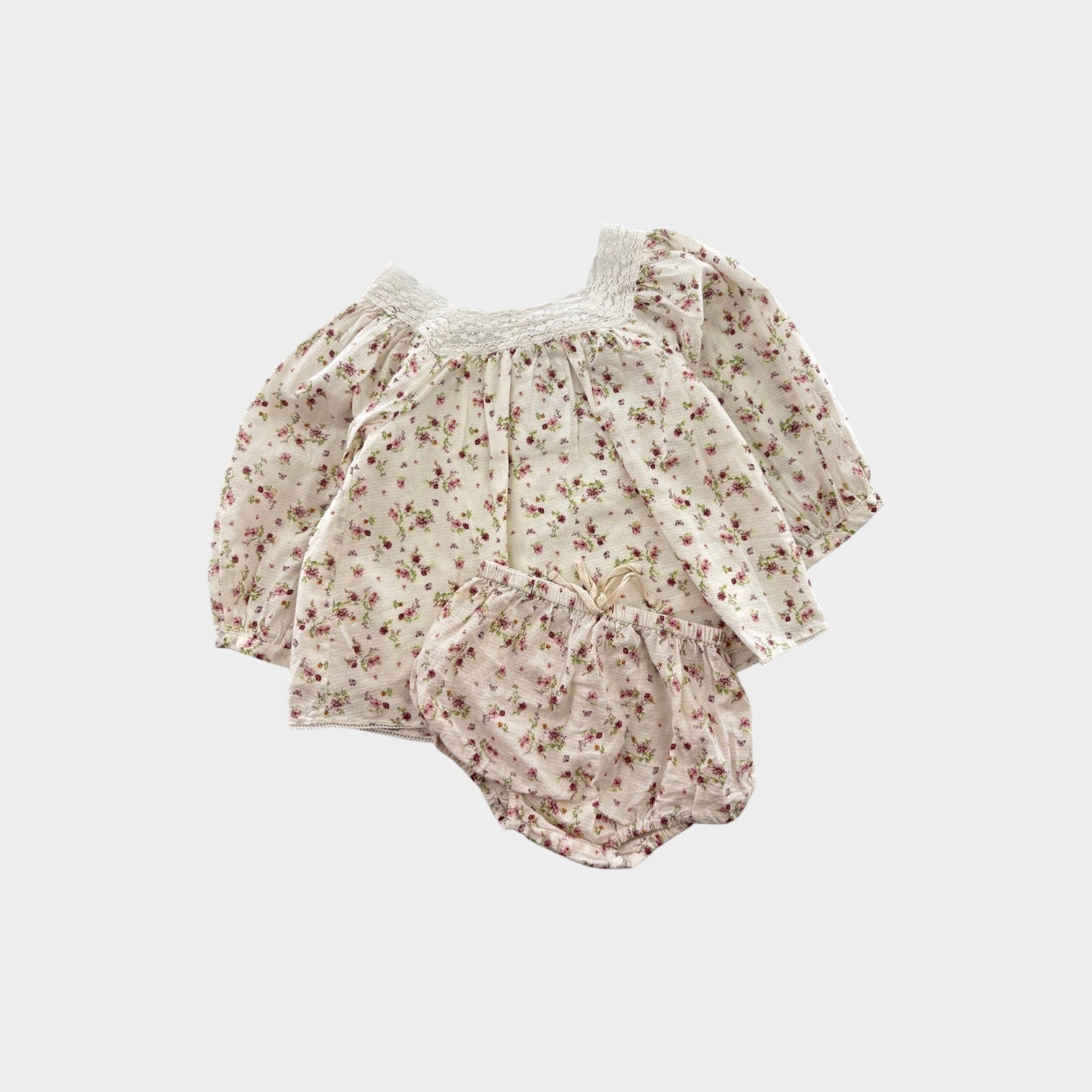 Jamie Kay Floral Blouse and Bloomer Set, Size 0