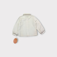 Heather Brown Holly Embroidered Collared Shirt, Size 1