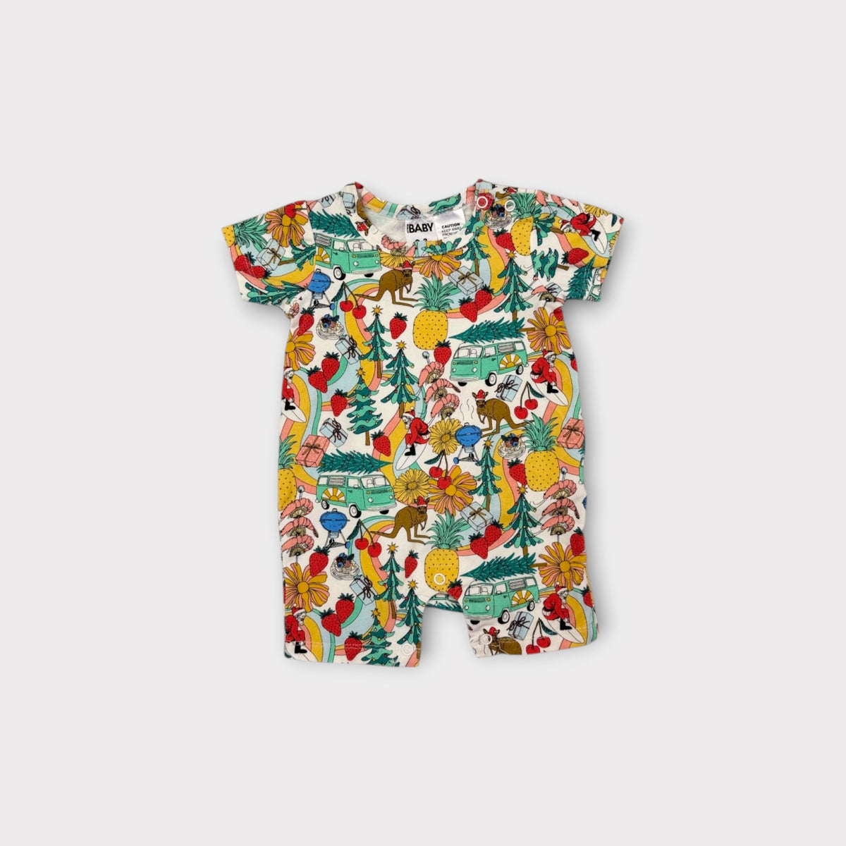 Cotton On Baby Aussie Christmas Romper, Size 000