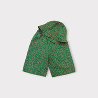 Green Candy Cane Shorts & Bucket Hat Set, Size 4-5