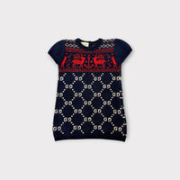 Gucci Reindeer GG Knit Dress, Size 0