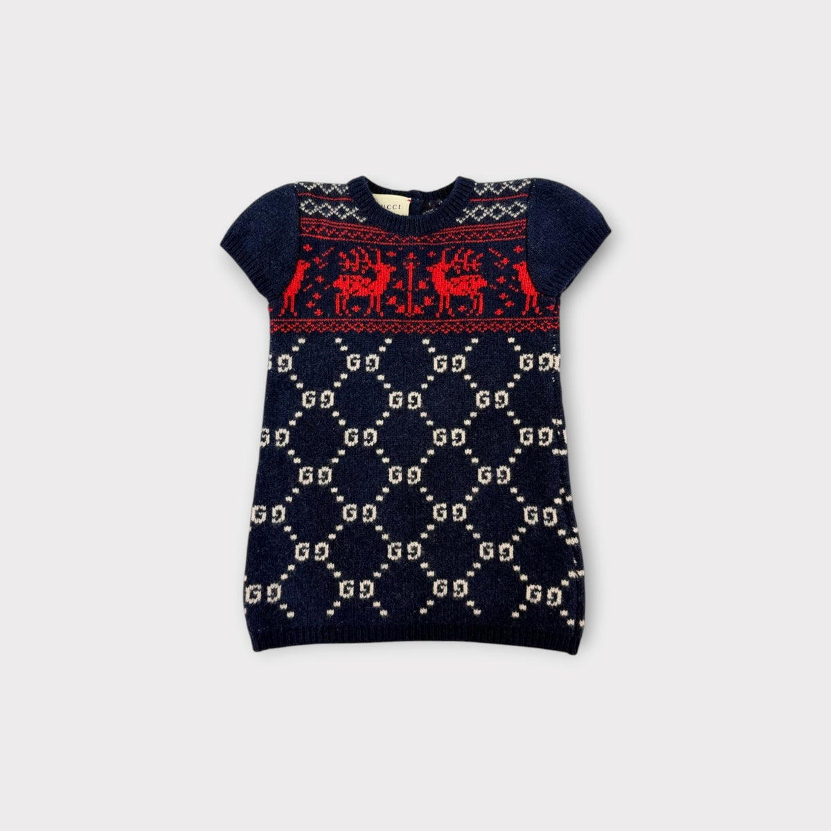 Gucci Reindeer GG Knit Dress, Size 0