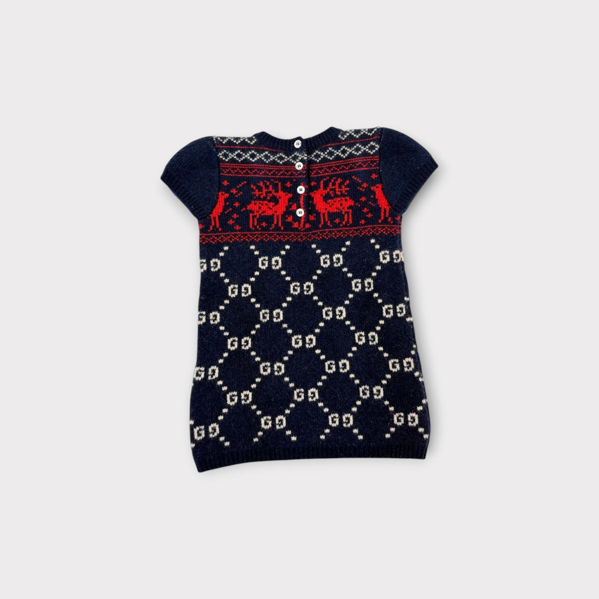 Gucci Reindeer GG Knit Dress, Size 0
