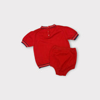Vintage Red & Navy Knit Set, Size 00