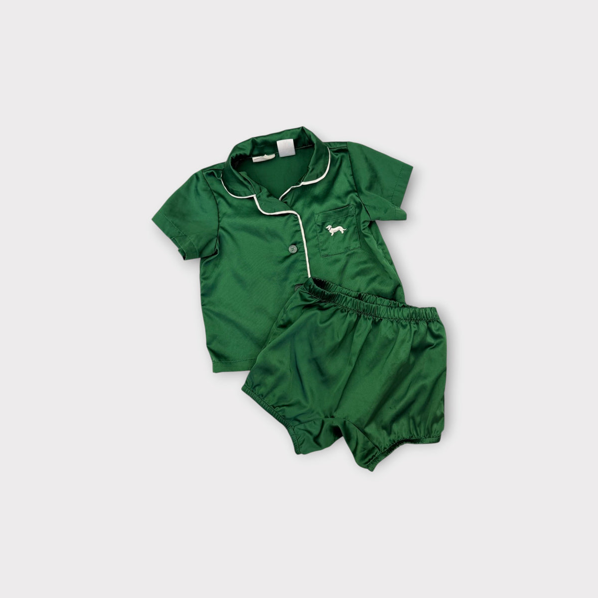 Peter Alexander Green Satin Pyjama Set, Size 1