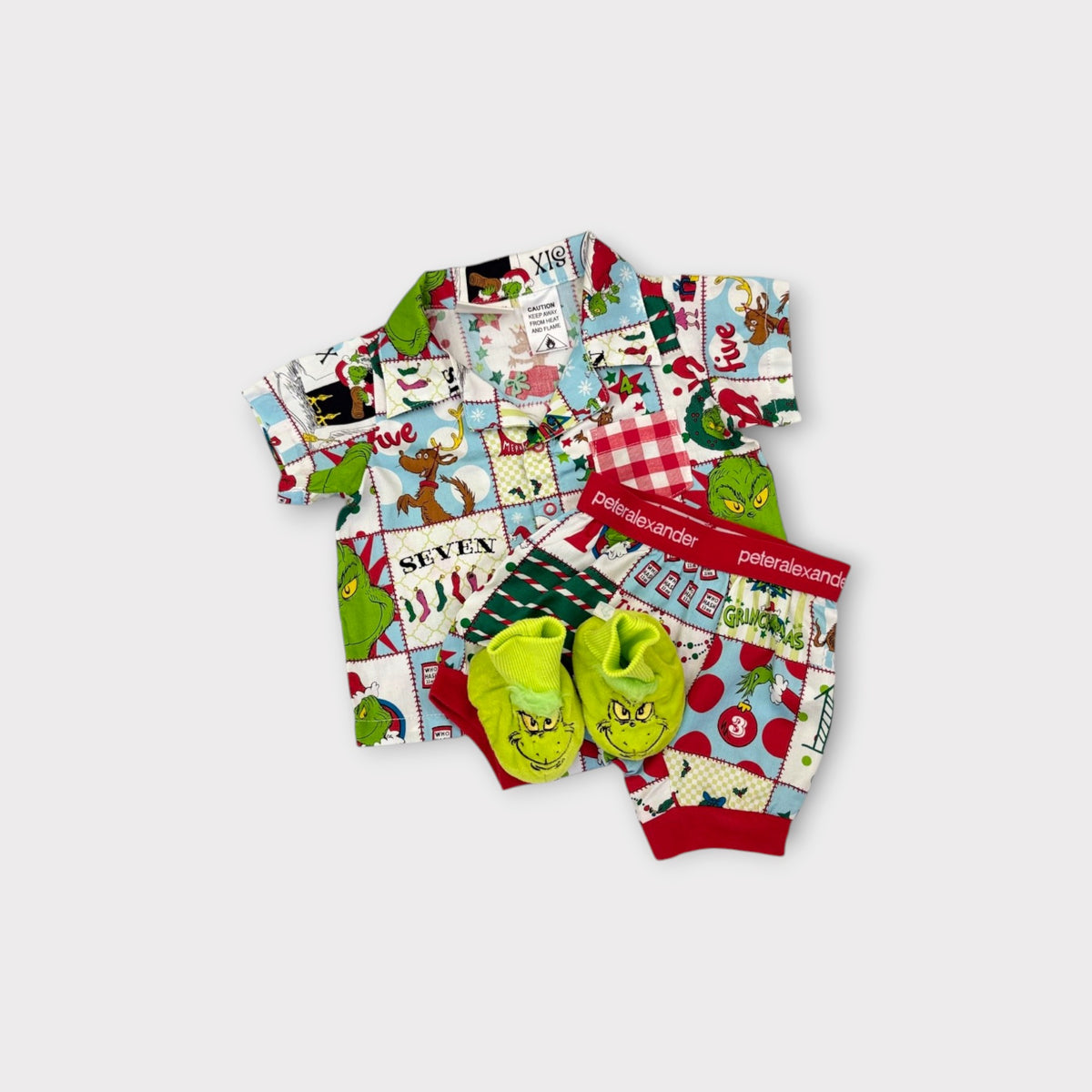 Peter Alexander 12 Days Of Grinchmas Pyjama Gift Set, Size 000