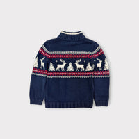 Navy Knit Christmas Jumper, Size 4-5