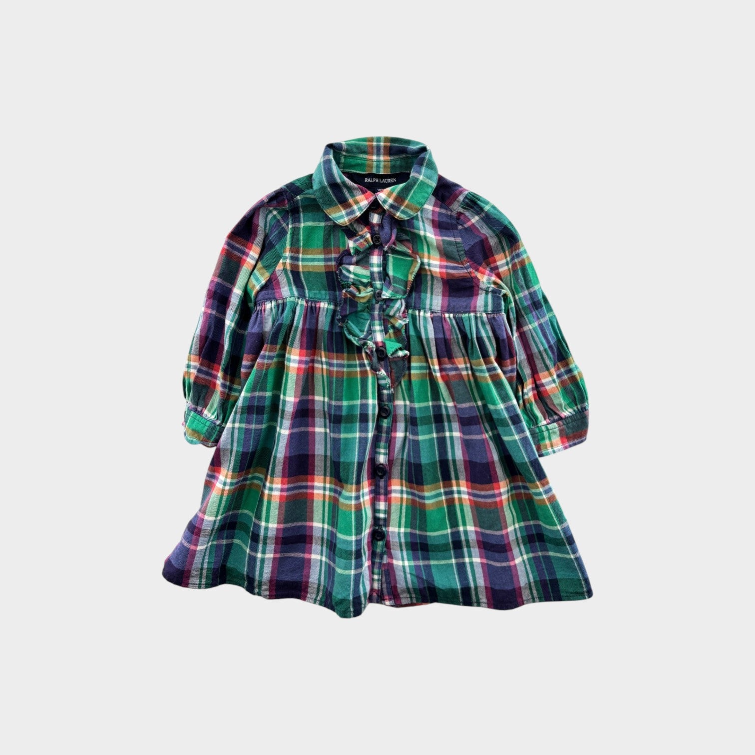 RL Plaid Ruffle Dress, Size 1