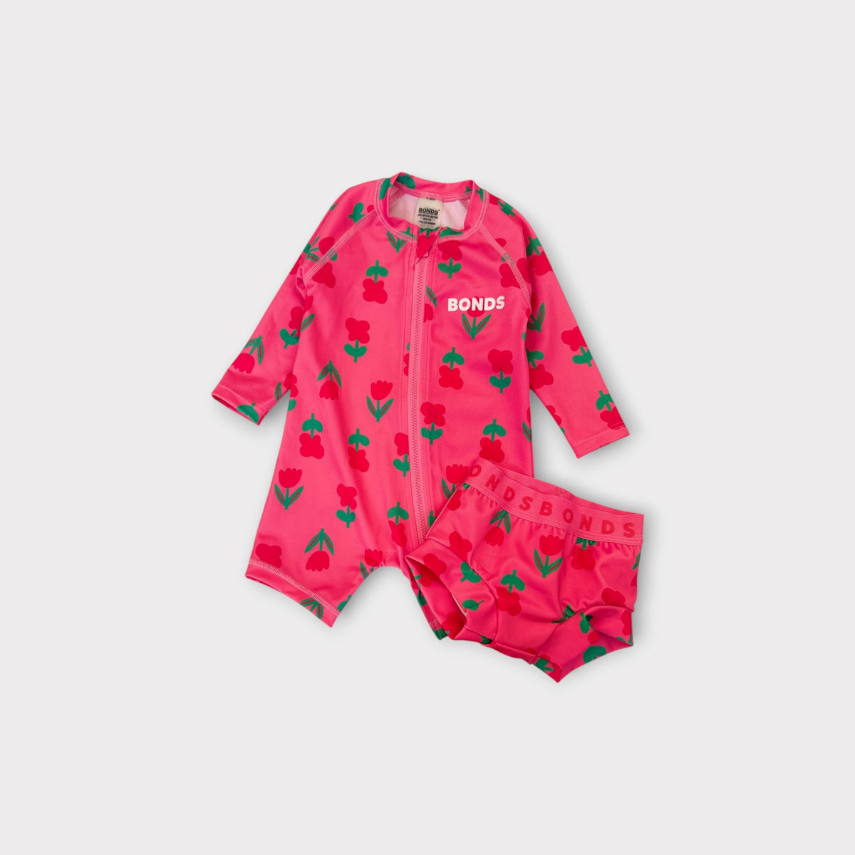 Pink Flower Swimsuit Set, Size 00