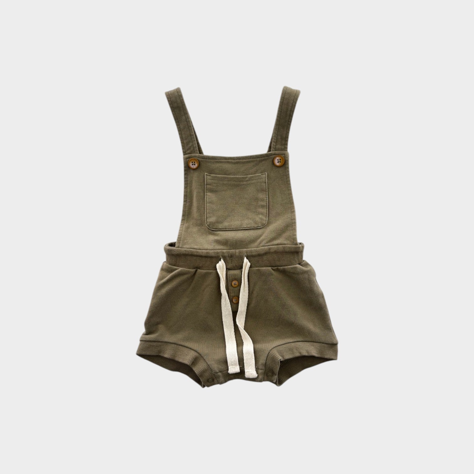 Jamie Kay Green Cotton Shortalls, Size 1