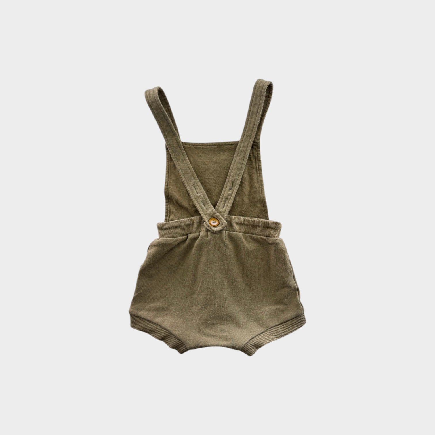 Jamie Kay Green Cotton Shortalls, Size 1