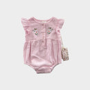Fleur Harris Pink Muslin Romper, Size 1