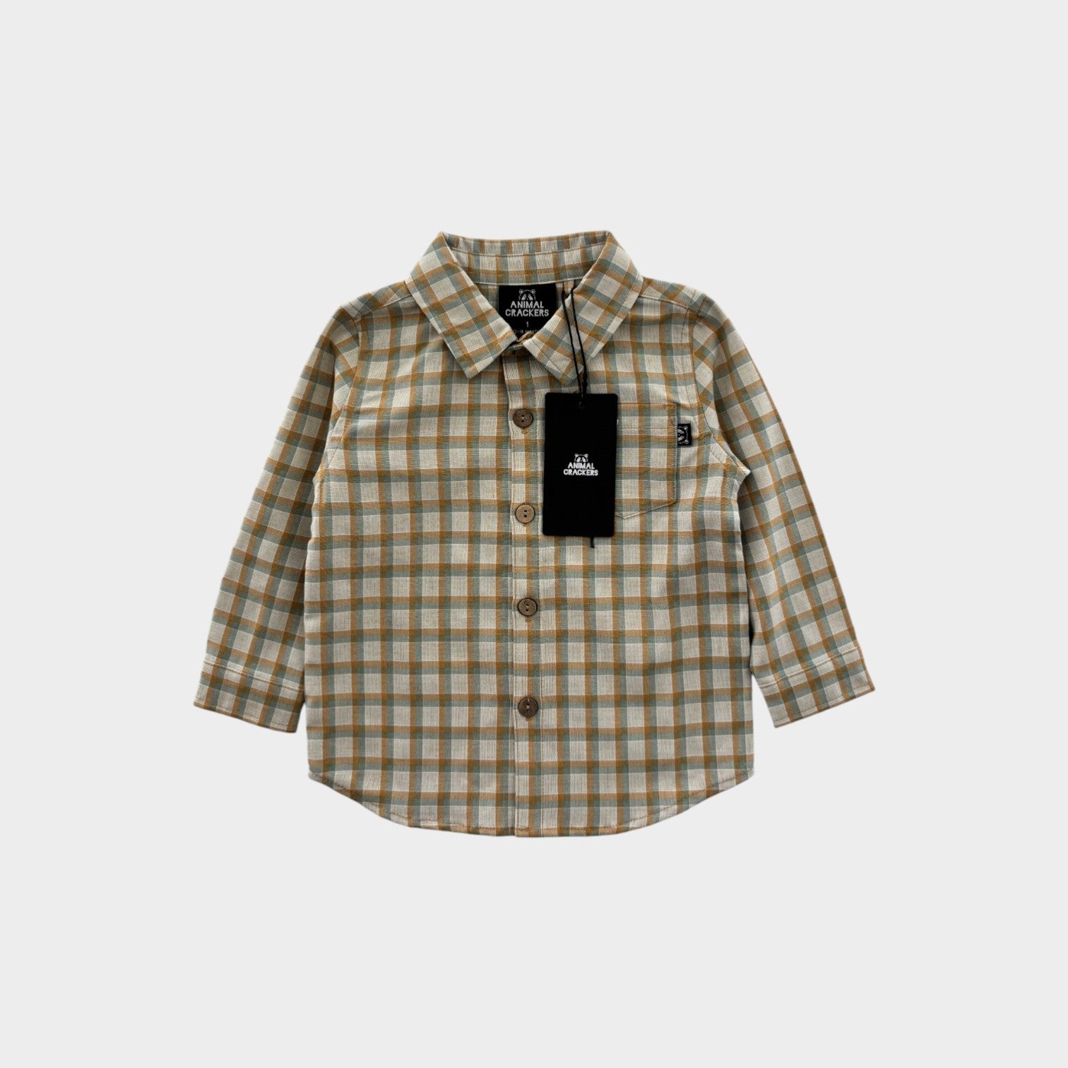 Animal Crackers Check Shirt, Size 1