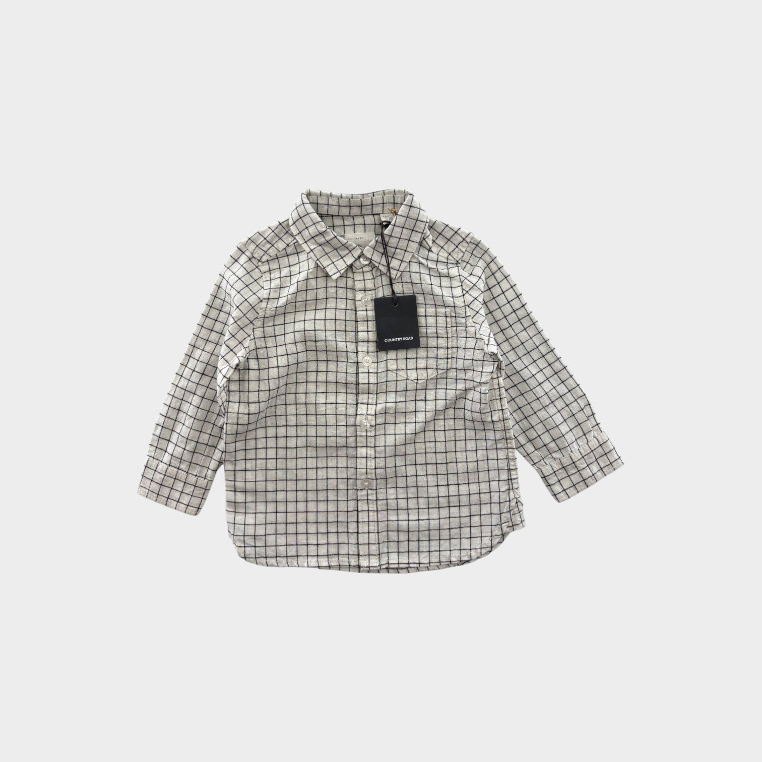 Country Road Linen Check Shirt, Size 1