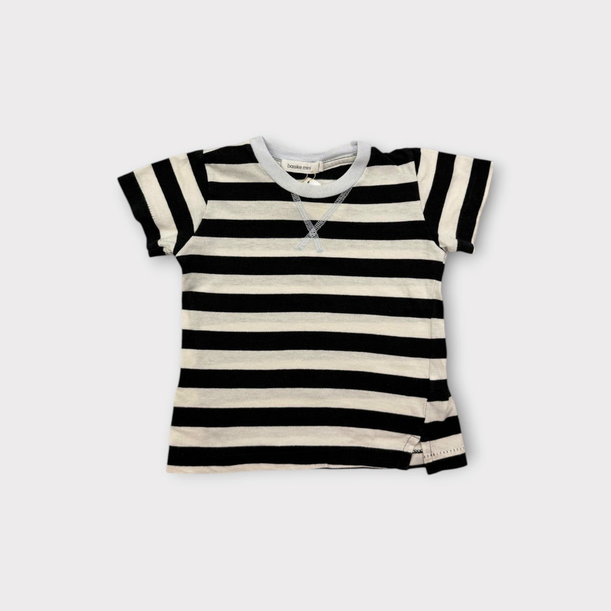 Bassike Mini Stripe T-Shirt, Size 0