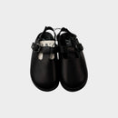 Black Leather Clogs, Size EU 27