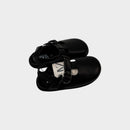 Black Leather Clogs, Size EU 27