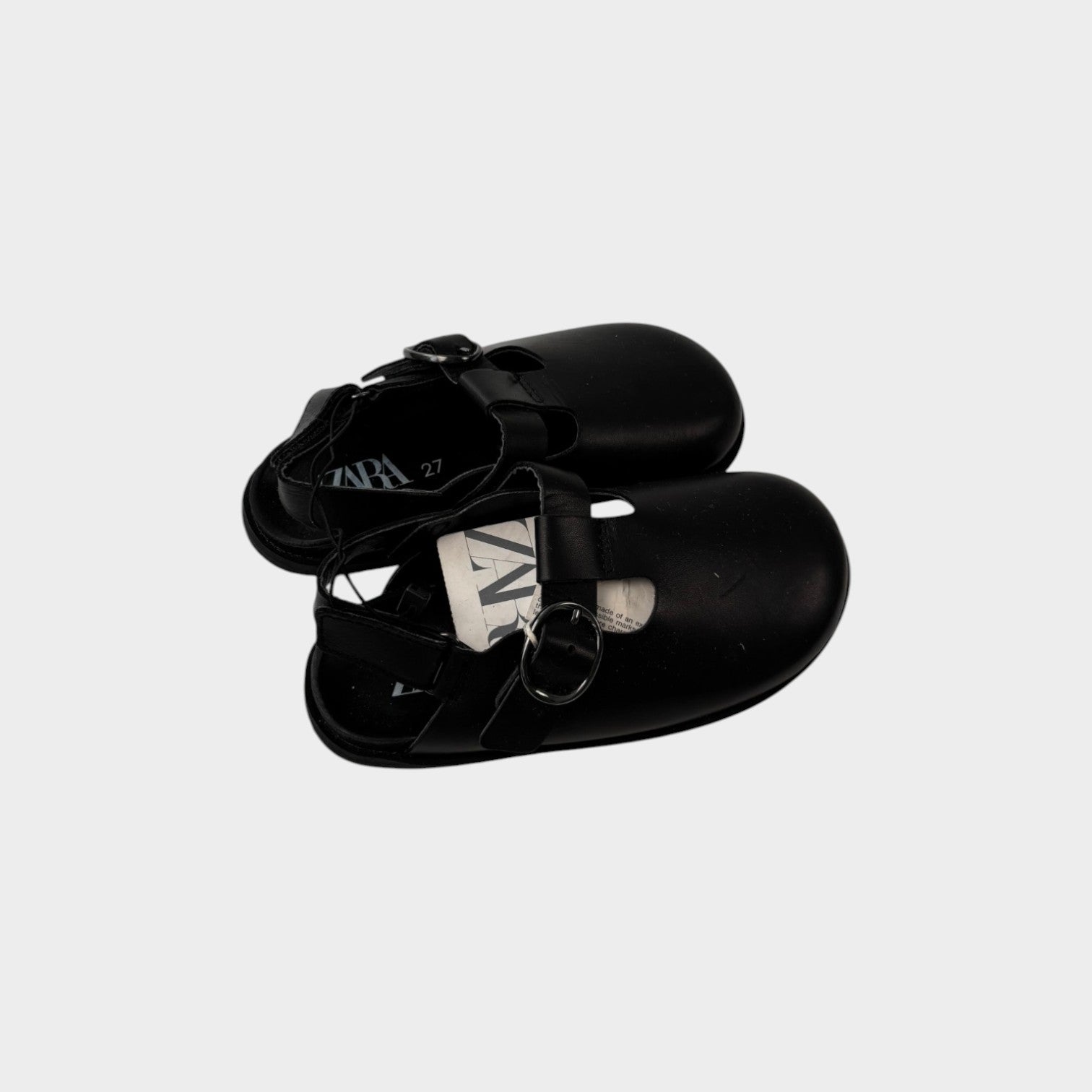 Black Leather Clogs, Size EU 27