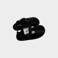 Black Leather Clogs, Size EU 27