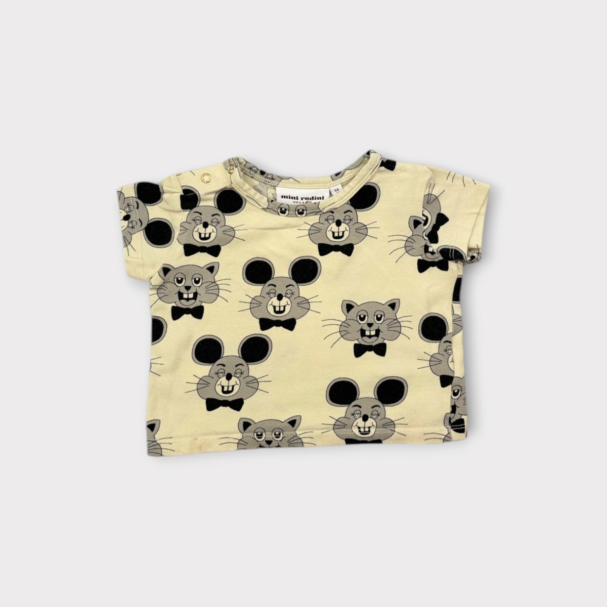 Mini Rodini Cat & Mouse T-Shirt, Size 00