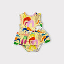 Halcyon Nights Yellow Patterned Romper, Size 00