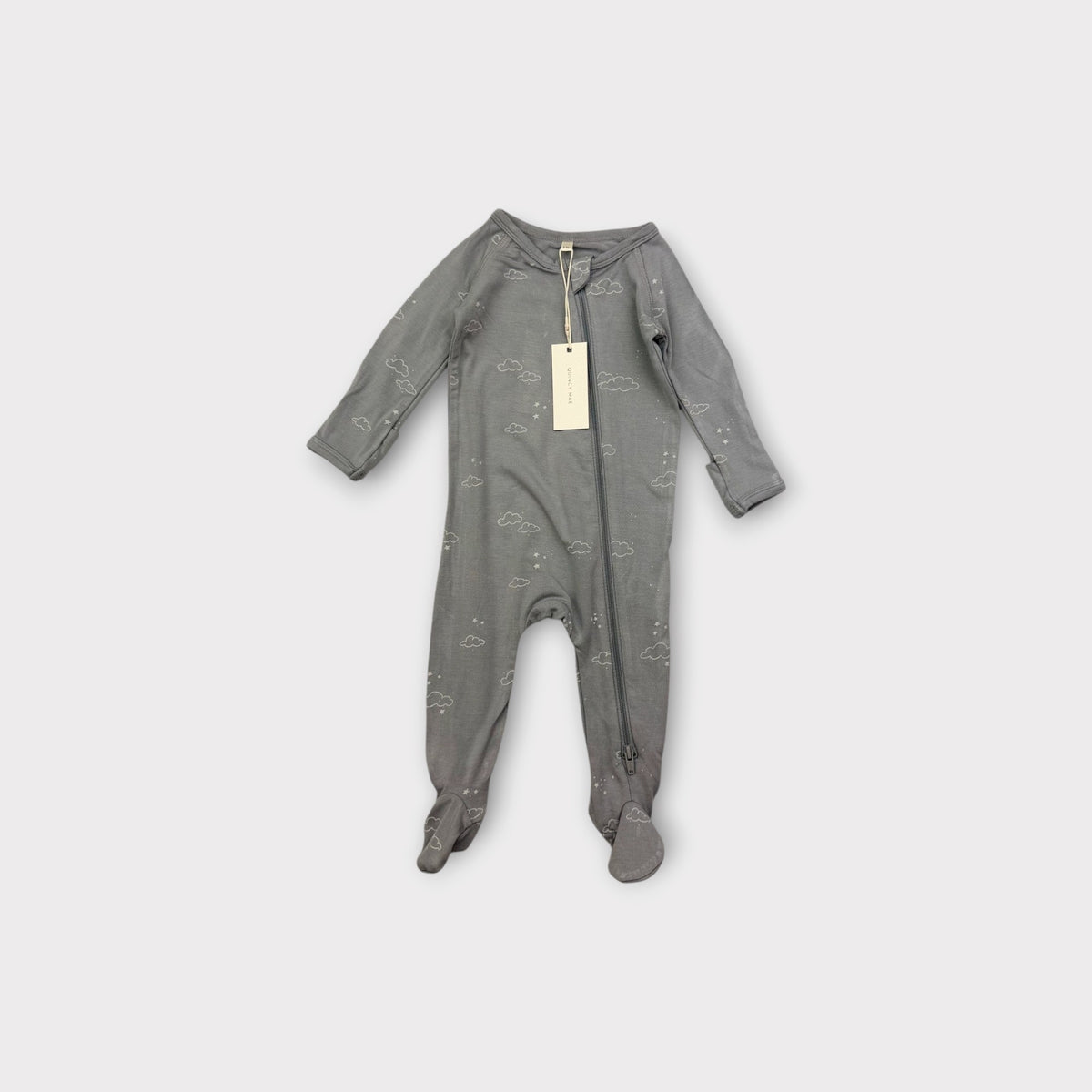 Quincy Mae Clouds Blue Grey Onesie, Size 00