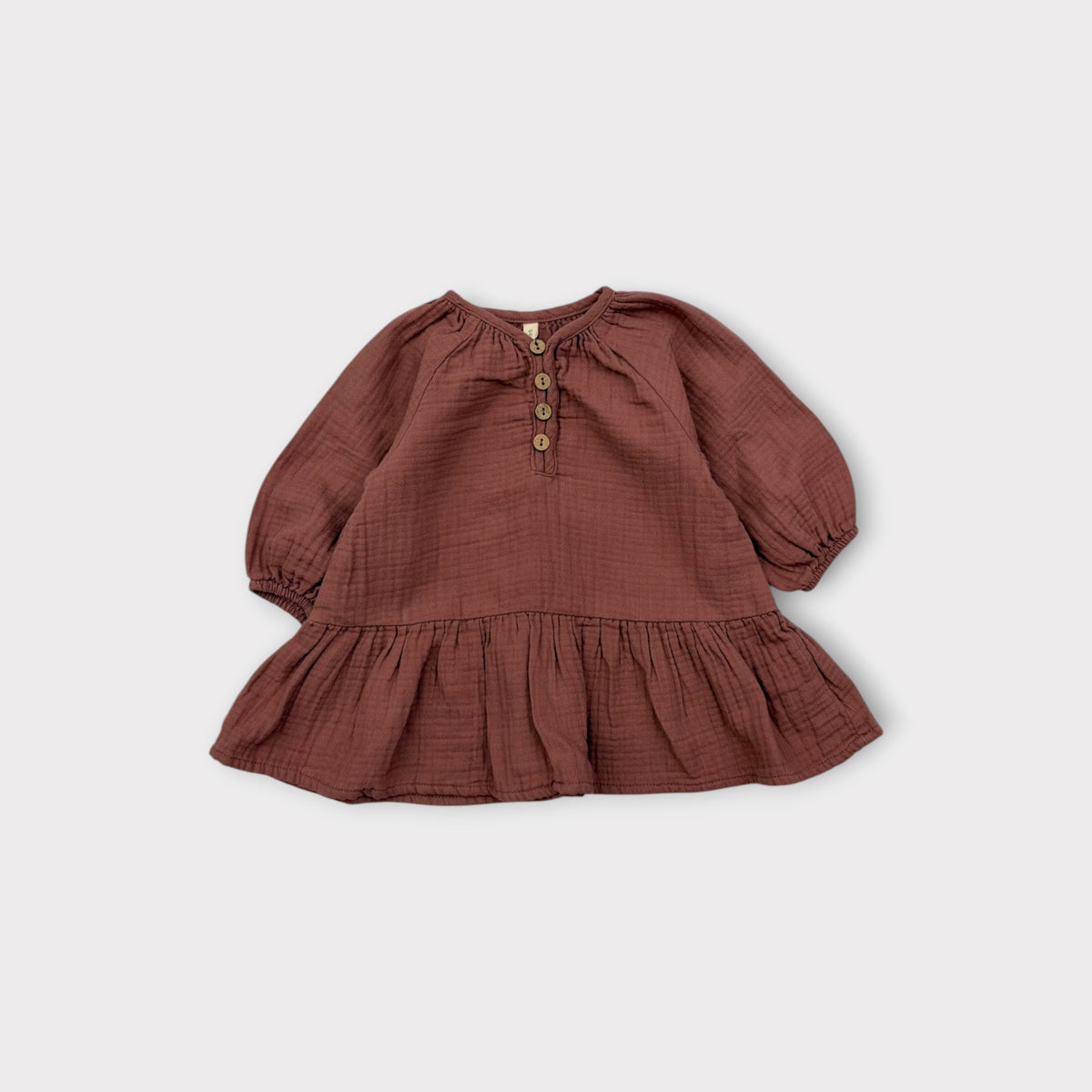 Quincy Mae Mauve Taupe Muslin Set, Size 00