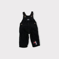 Retro Embroidered Penguin Corduroy Overalls, Size 00